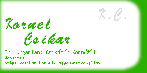 kornel csikar business card